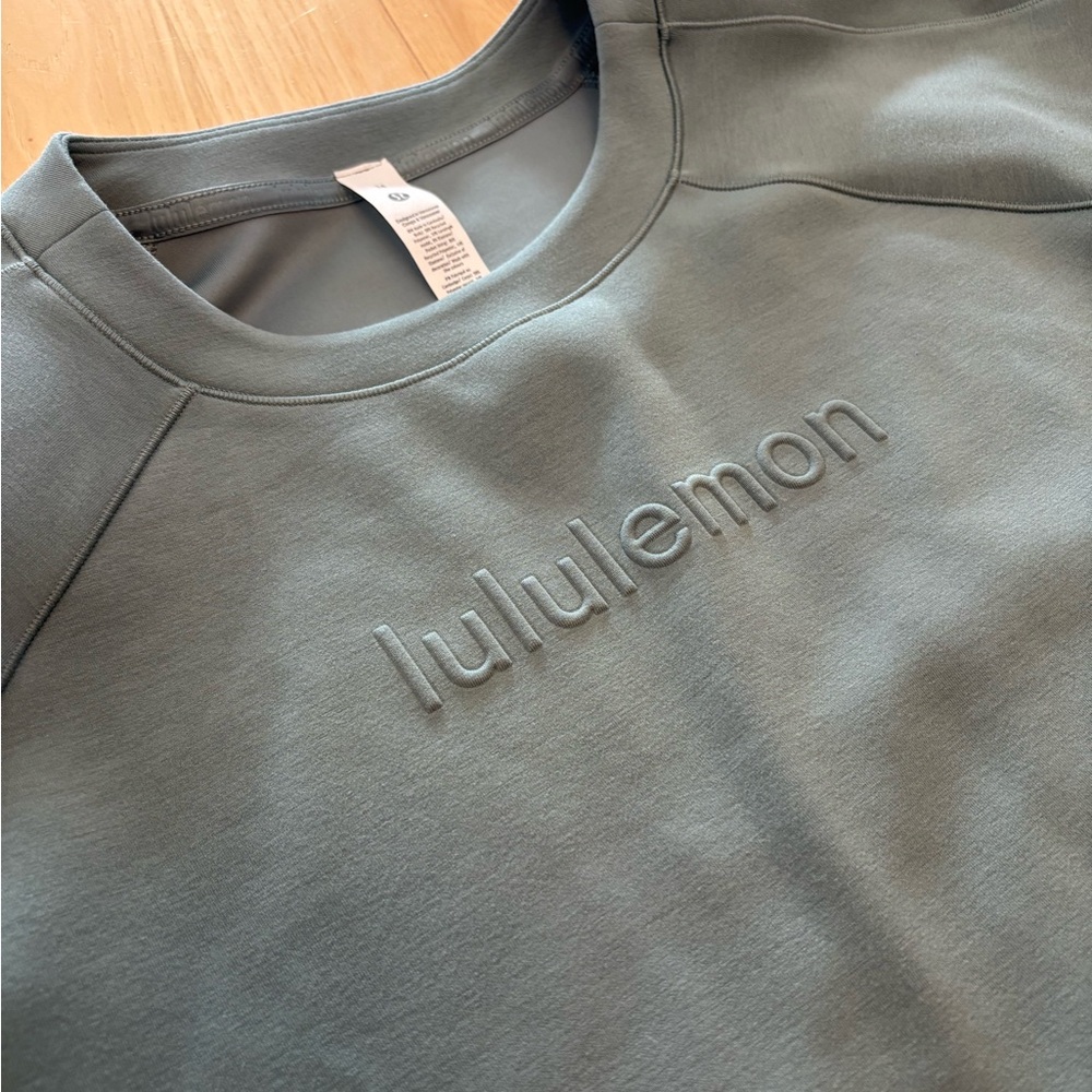 Lululemon Women’s Smooth Spacer Cropped Pullover Sz 14 Sage Green - Picture 8 of 13